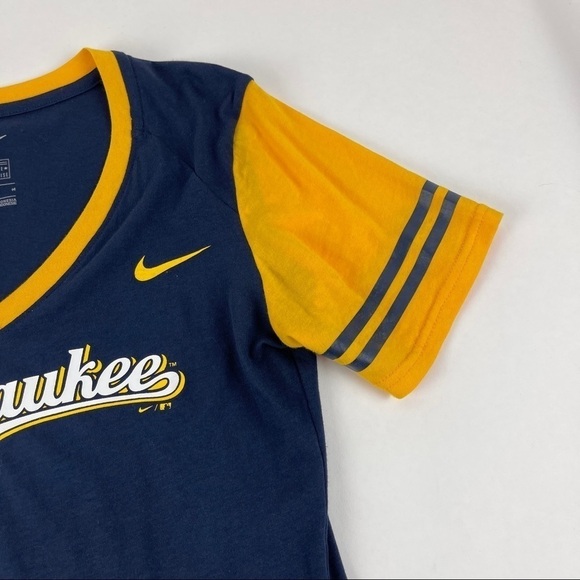 Nike Womens Tshirt Milwaukee Brewers MLB Blue Med - Picture 5 of 7